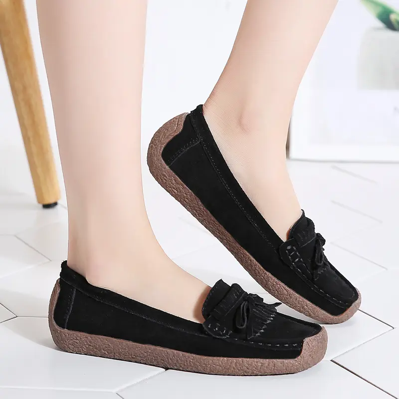 New Women Loafers Slip on Ladies Flats Shoes Brand Spring Autumn Casual Flat Shoes Single Shoes Plus Size 42