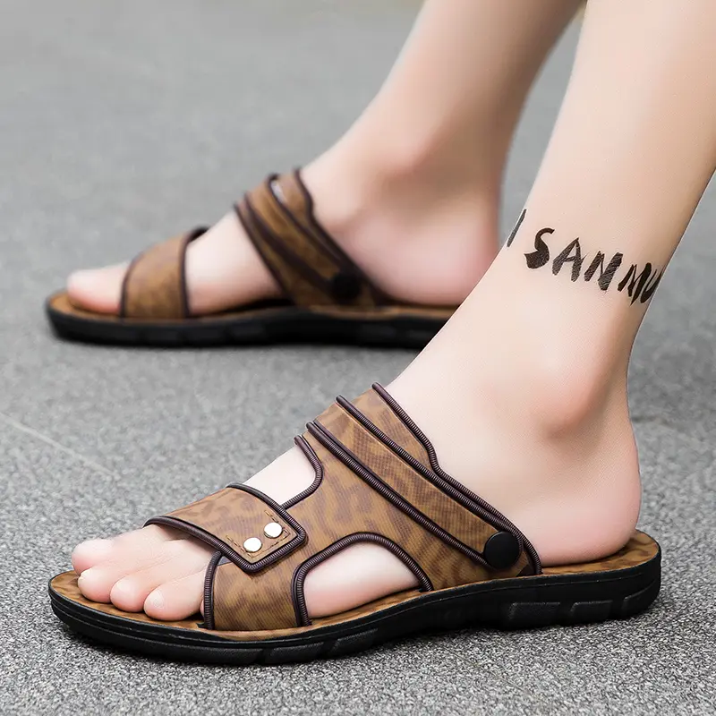 Men's Slippers Sandals Summer New Sandals Male Adult Casual Slippers For Men Beach Shoes Non-slip Open-toe Sandals For Outdoor