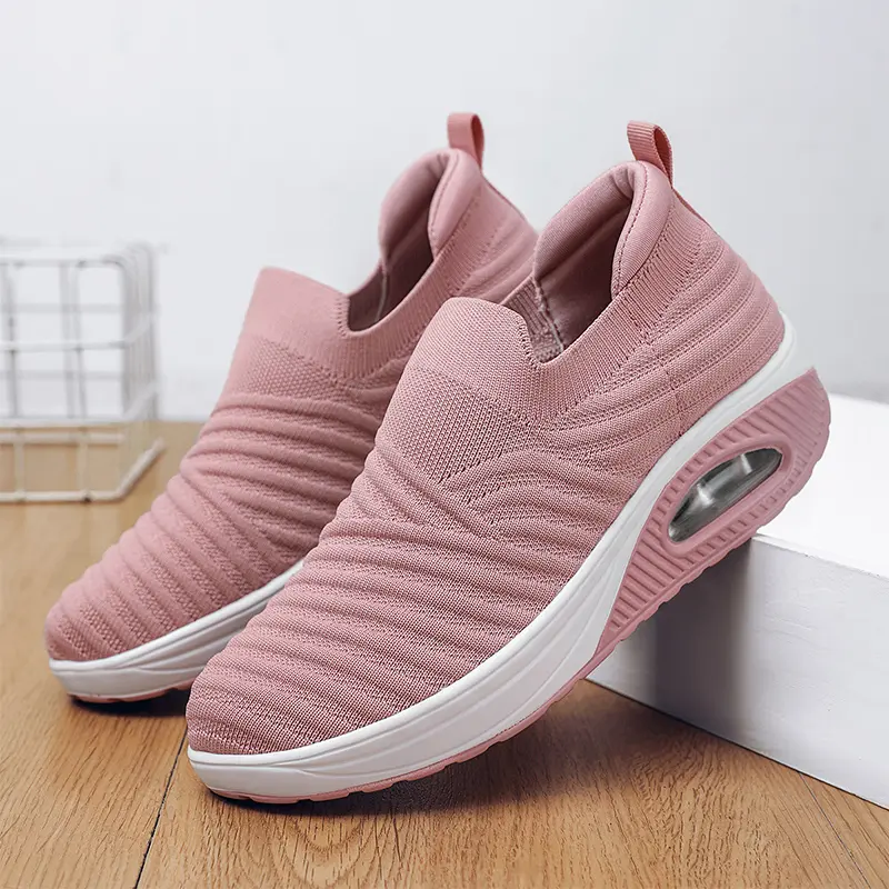 Women Walking Shoes Air Cushion Non Slip Orthopedic Shoes Ladies Platform Mules Breathable Wedge Female Sneakers 2025 Size 42