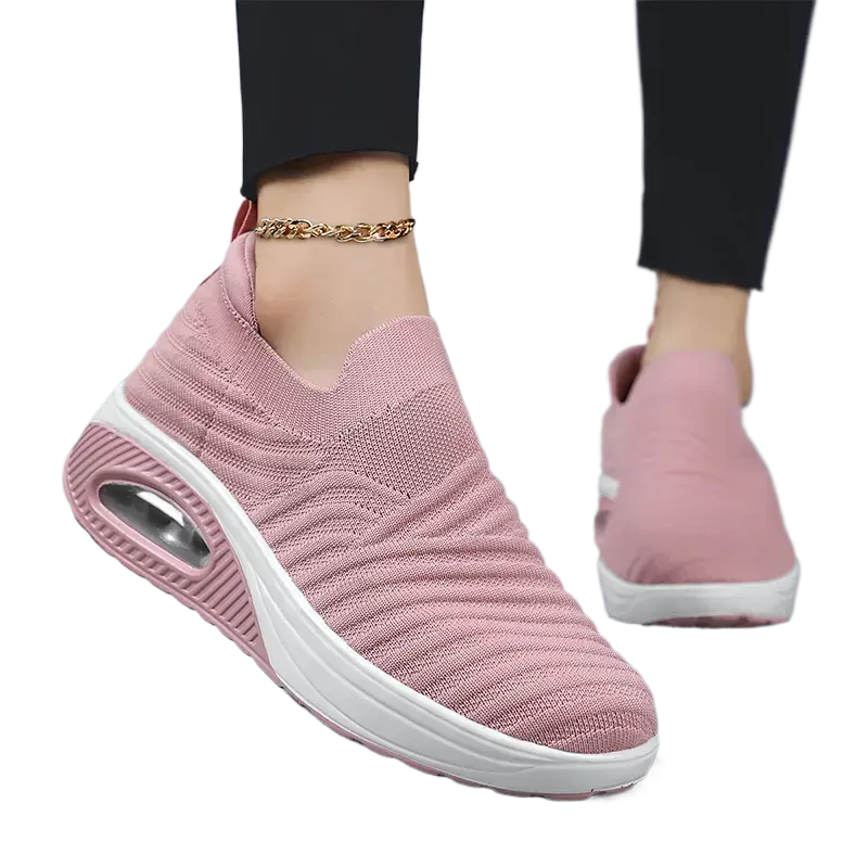 Women Walking Shoes Air Cushion Non Slip Orthopedic Shoes Ladies Platform Mules Breathable Wedge Female Sneakers 2025 Size 42