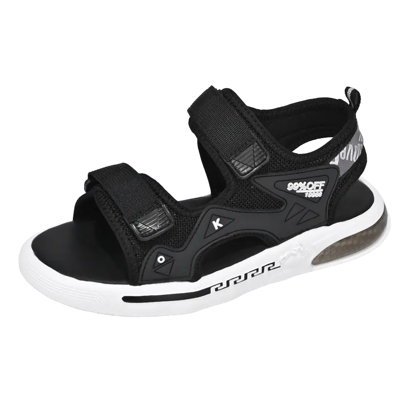 Summer Outdoor Men's Sandals Casual Anti-Slip Thick Bottom Soft Hiking Beach Flat Shoes EVA Outsole for Men Sport Black
