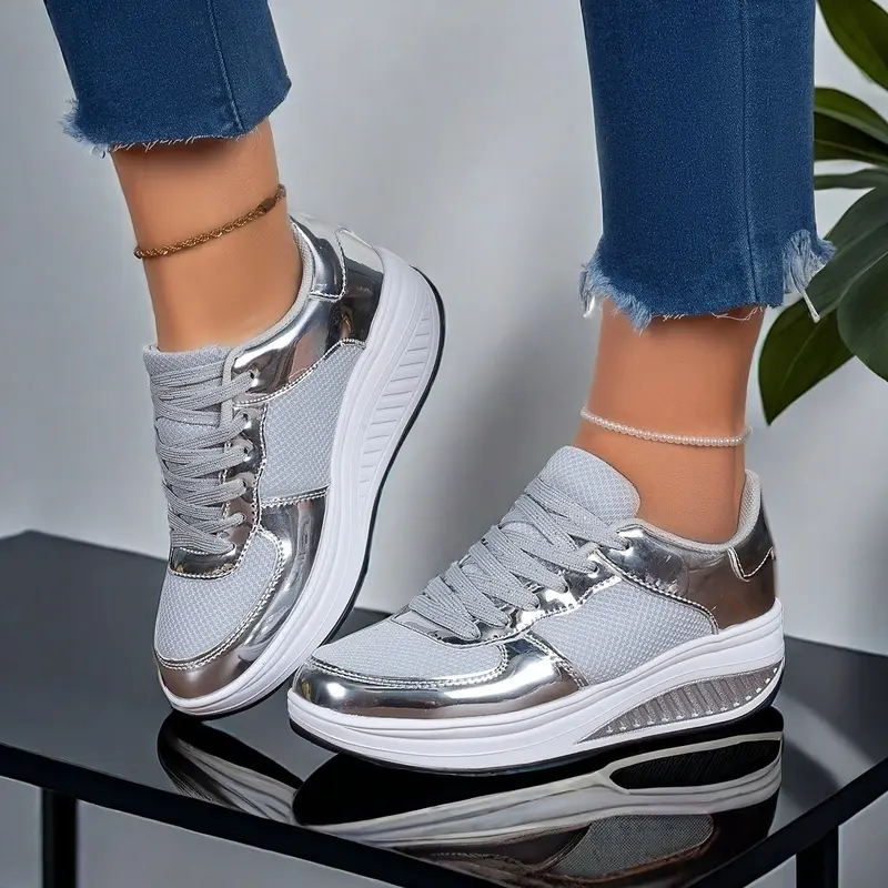 Purple Mesh Breathable Women Casual Sneakers Lace-up Vulcanized Shoes Ladies Platform Sneakers Female Shoes Plus Size Zapatos De