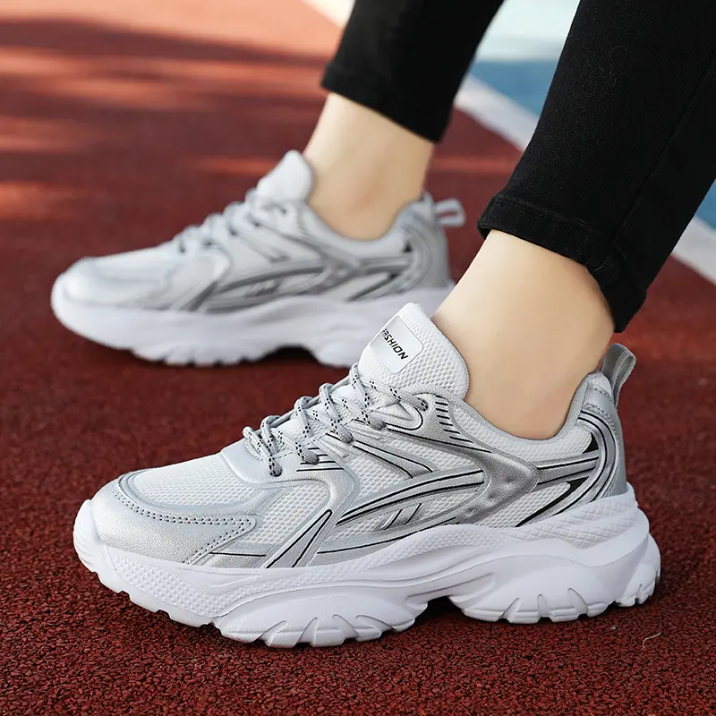 Fashion White Sneakers Hidden Heels Heightening Walking Work Shoes For Women Summer Casual Sports Breathable Taller Shoes