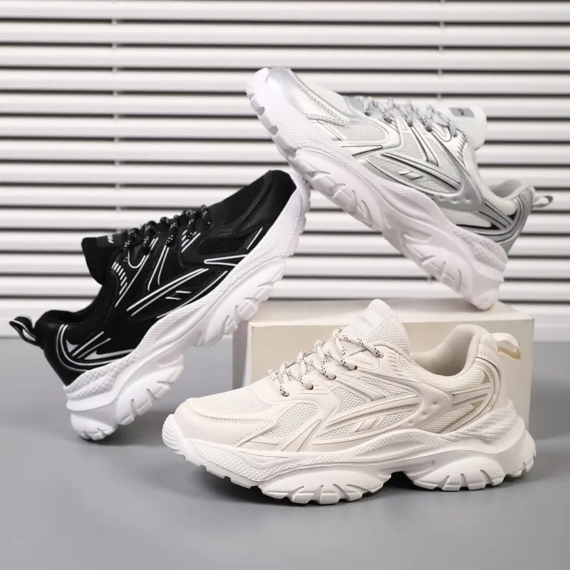 Fashion White Sneakers Hidden Heels Heightening Walking Work Shoes For Women Summer Casual Sports Breathable Taller Shoes