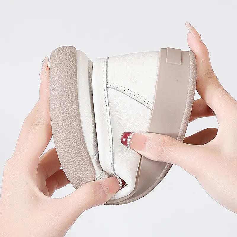 Round Head Women Casual Designer Women's Casual Shoes Flat Non-slip Lightweight Comfortable Set Wear Loafer Women's Single Shoes