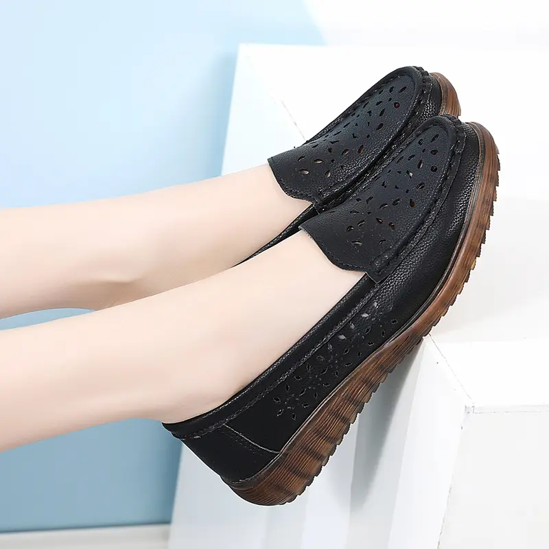Summer Breathable Soft Sole Fashionable Casual Women's Single Shoe Comfortable Anti-Slip Wear-Resistant Mom Shoe Versatile
