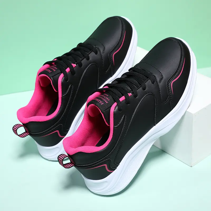Women Sneakers Running Sport Shoes Leather Breathable Soft Light Female Walking Jogging Basket Femme Basket Enfant Fille 35-41