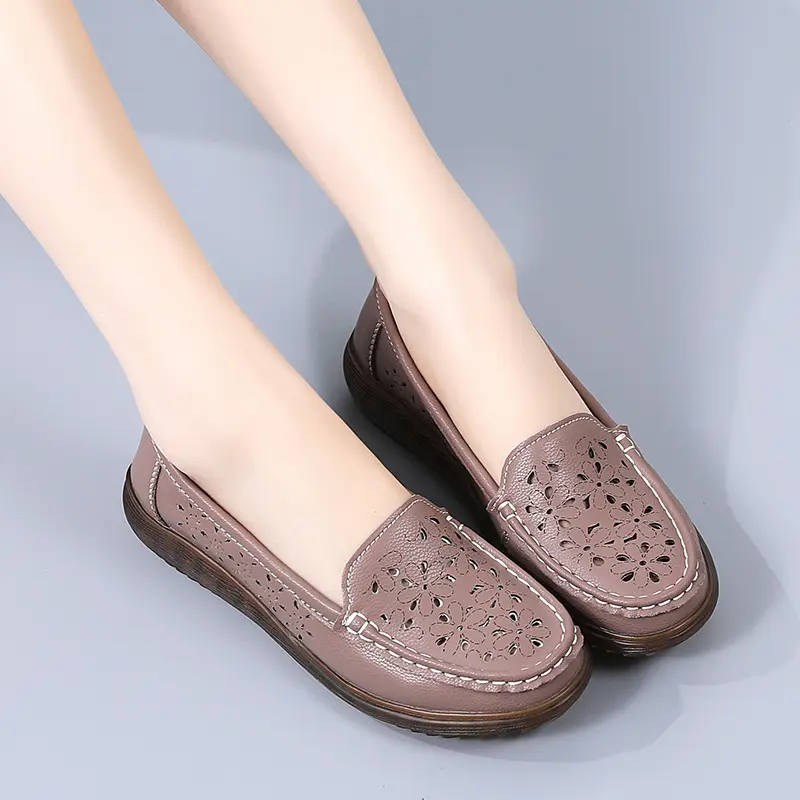 Summer Breathable Soft Sole Fashionable Casual Women's Single Shoe Comfortable Anti-Slip Wear-Resistant Mom Shoe Versatile