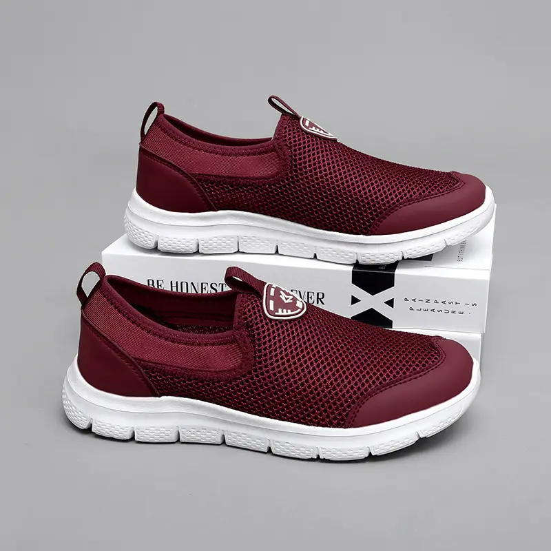 Plus Size Running Shoes Summer Sneakers Mesh Breathable Lightweight Walking Casual Slip-On Driving Women Loafers Men Size 48