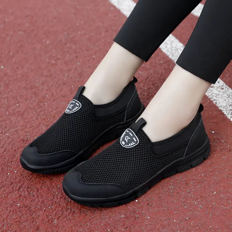 Plus Size Running Shoes Summer Sneakers Mesh Breathable Lightweight Walking Casual Slip-On Driving Women Loafers Men Size 48