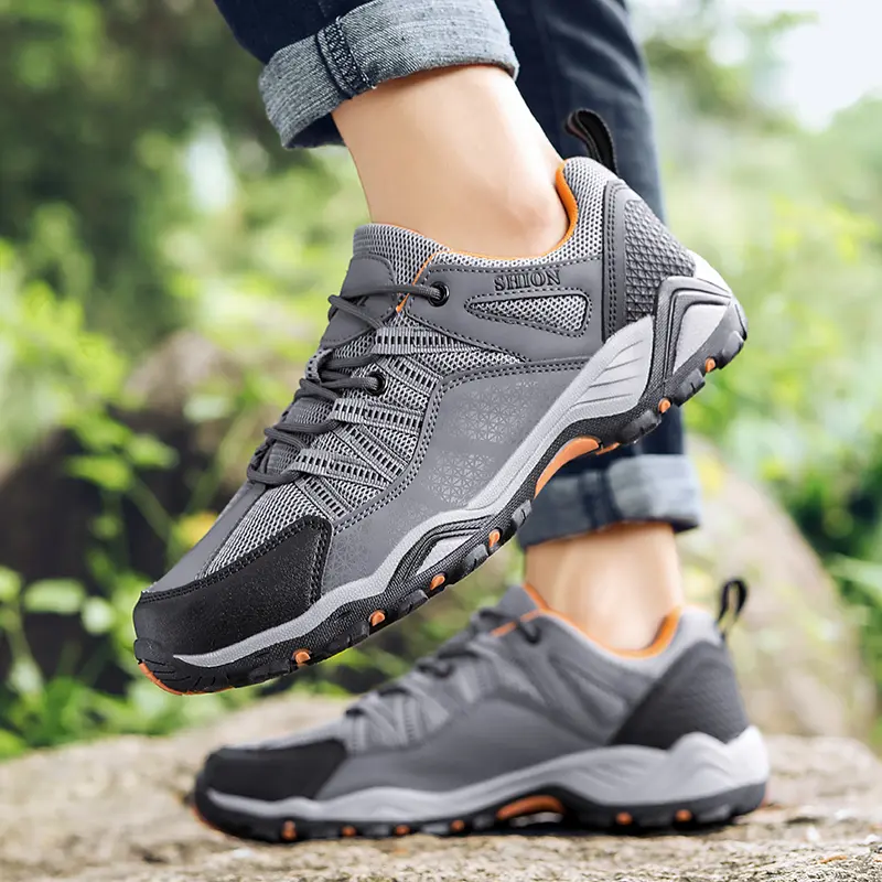 Hiking Shoes Men Outdoor Camping Anti Collision Climbing Shoe Lace Up Trekking Sneakers Tourist Trekking Mountain Climbing Trail