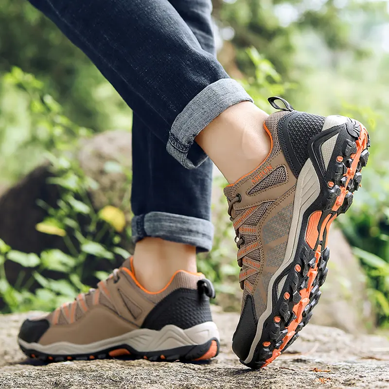 Hiking Shoes Men Outdoor Camping Anti Collision Climbing Shoe Lace Up Trekking Sneakers Tourist Trekking Mountain Climbing Trail