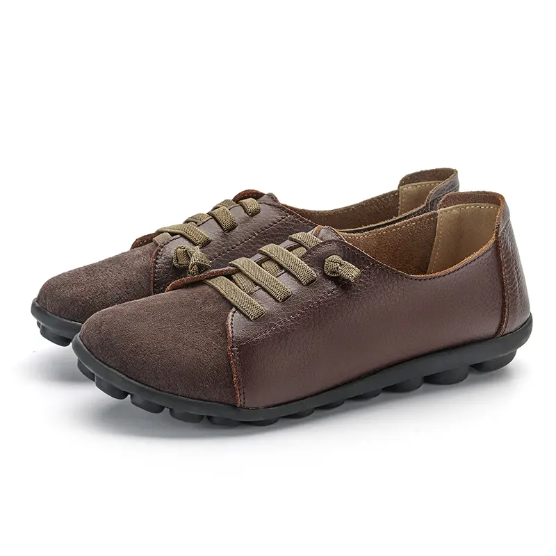 Plus Size 42 Women's Casual Genuine Leather Shoes Soft Bottom White Color Slip-On Anti-Slip Spring Autumn New Style Shoe Mothers