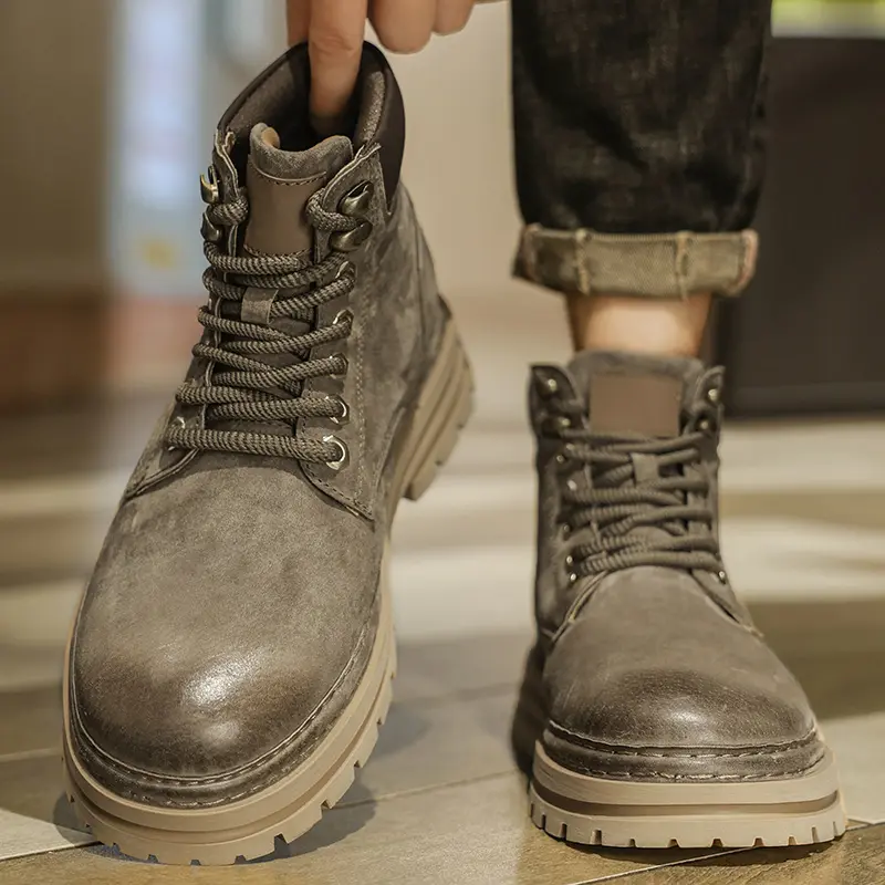 Outdoor Men Hiking Shoes Waterproof Shoes Genuine Leather Hunting Boots Desert Camping Sneakers Ankle ManTrekking Shoes