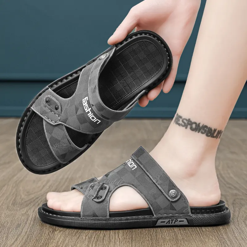 Fashion Sandals Men Summer Comfortable Adult Mens Casual Slippers Beach Shoes For Men Non slip Open toe Sandals Male