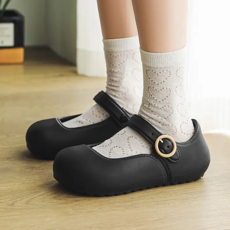 Women Anti slip EVA Closed Toes Slippers Ladies Soft Low Heel Breathable Flat Sandals Female Outwear House Pump Shoes Footwear