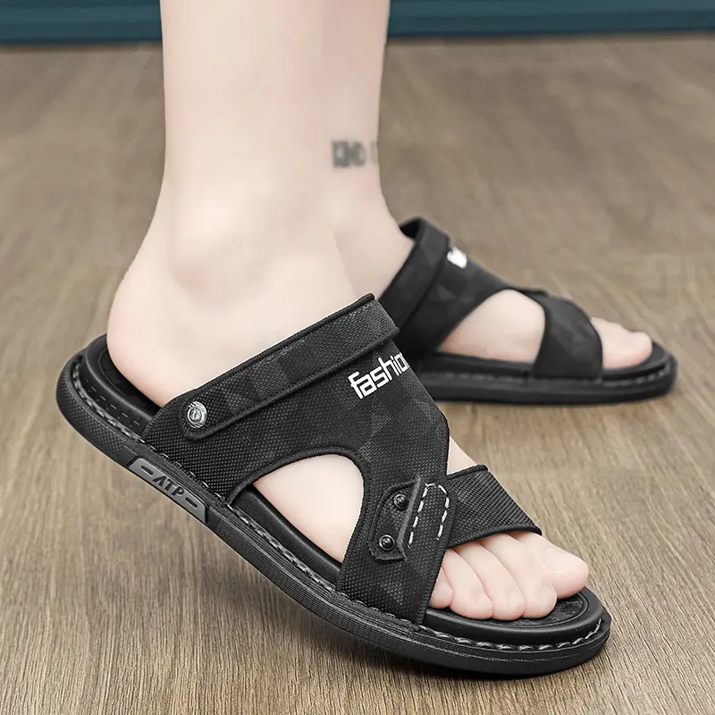 Fashion Sandals Men Summer Comfortable Adult Mens Casual Slippers Beach Shoes For Men Non slip Open toe Sandals Male