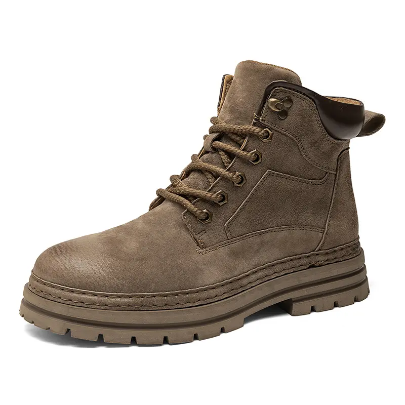 Men's Boots Autumn New High Top Walking Boots British Style Version Thick Soled Mens Sneakers Lace Up Anti Slip Motocross Boots