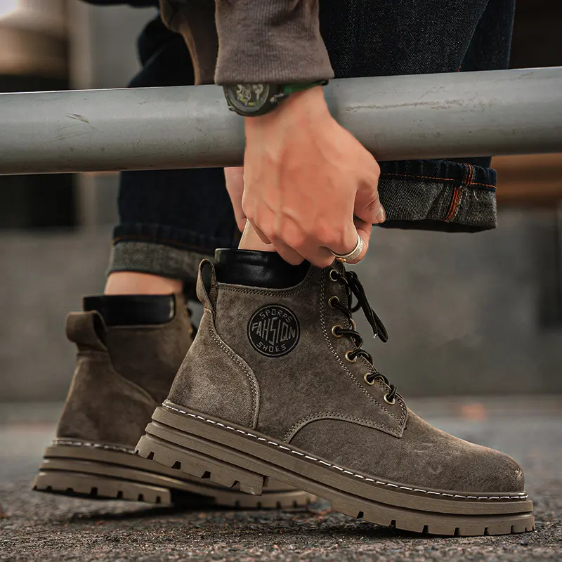 Men's Boots 2025 The Latest Leisure Comfortable Spring Summer Autumn Winter Leather Rhubarb Tough Man Wind Help Men's Shoes