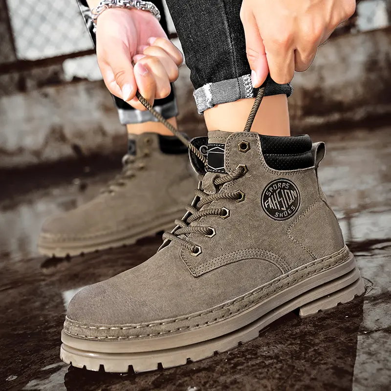 Men's Boots 2025 The Latest Leisure Comfortable Spring Summer Autumn Winter Leather Rhubarb Tough Man Wind Help Men's Shoes