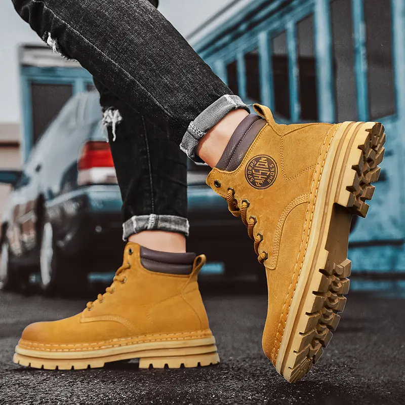 Men's Boots 2025 The Latest Leisure Comfortable Spring Summer Autumn Winter Leather Rhubarb Tough Man Wind Help Men's Shoes