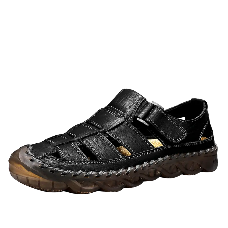 Men's Casual Summer New Style Genuine Leather Sandals With Non-Slip Big Size 48 Outsole Beef Tendon Breathable Beach Shoes