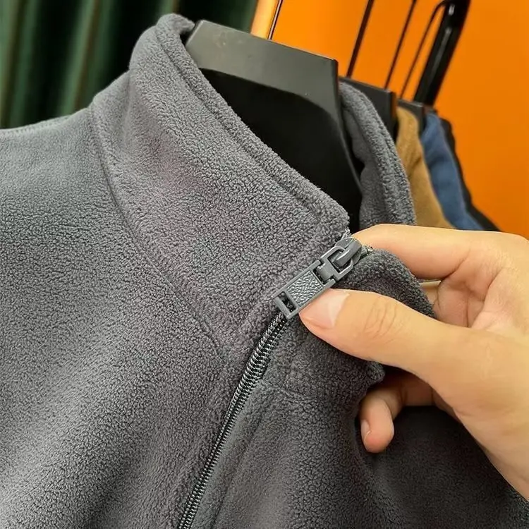 Double-Sided Fce Vest Men's Autumn Winter Thiened Wear-Resistant Svel Open Cardigan Outerwear Youth Casual Sle
