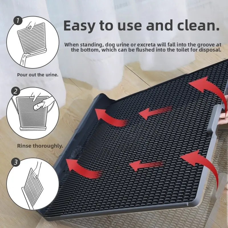 Easy Clean Inteated Dog Toilet Flat Pan for Medium to Large Dogs Fluable Pet Urinal  Dog Litter Box