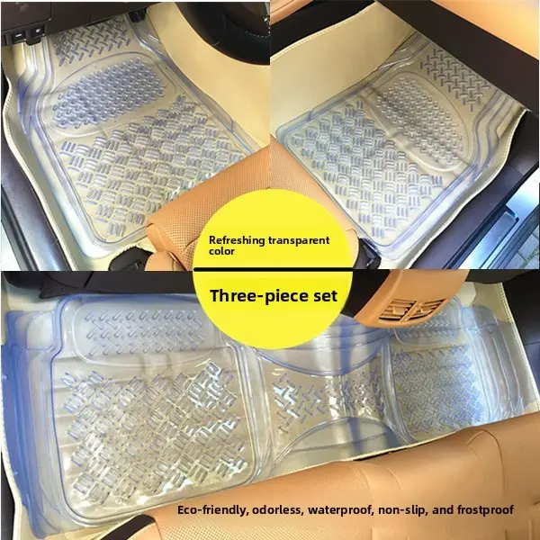 Thiened Plastic Latex Car Floor Mat Environmental Protection PVC Soft Rubber Waterproof Anti-slip Universal for Most Cars
