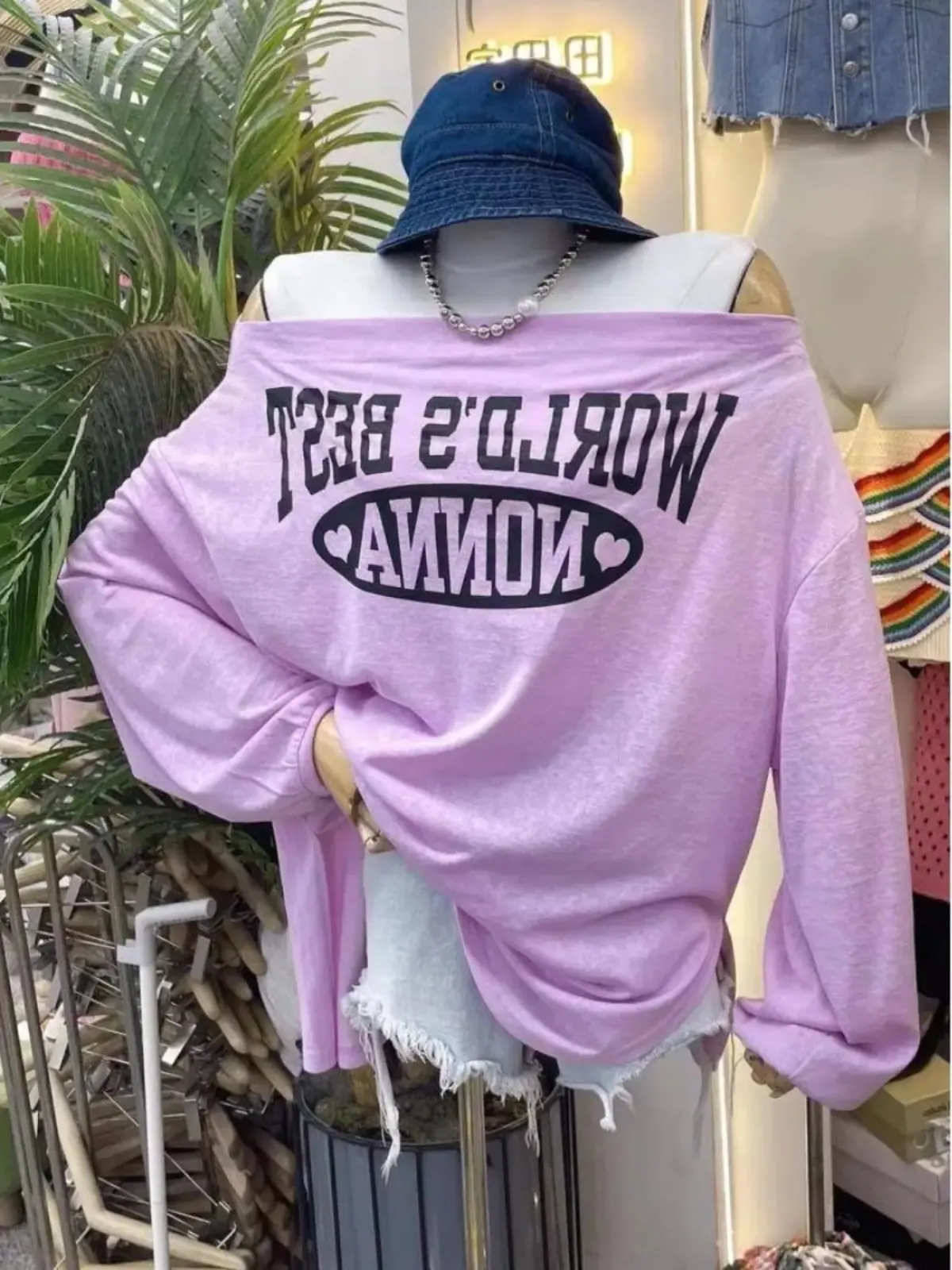 Summer Thin Large Size Casual Loose One-oulder Sun Protection T-irt Long Sve Mid-Length Women's Faion Commute Sle