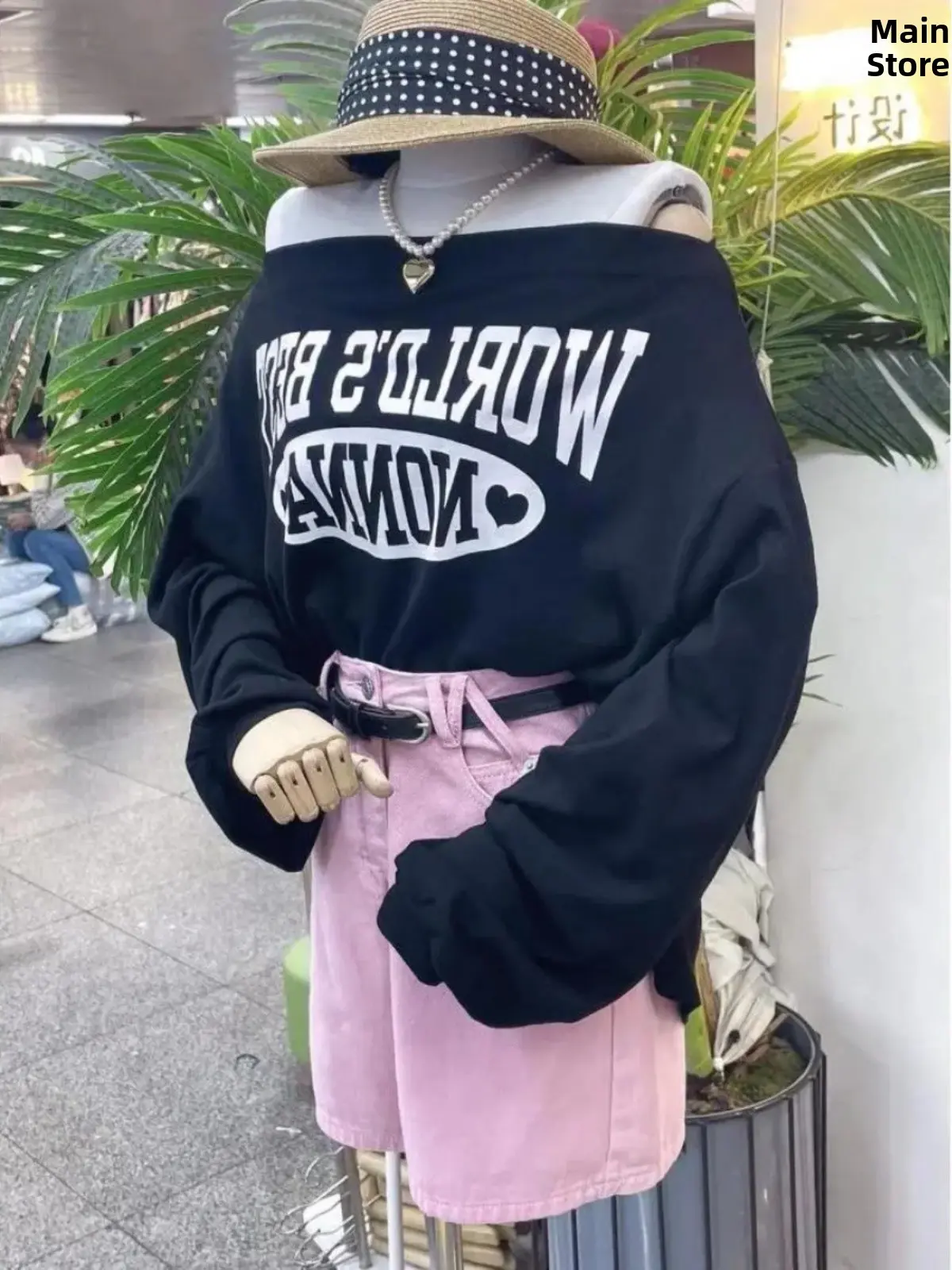 Summer Thin Large Size Casual Loose One-oulder Sun Protection T-irt Long Sve Mid-Length Women's Faion Commute Sle