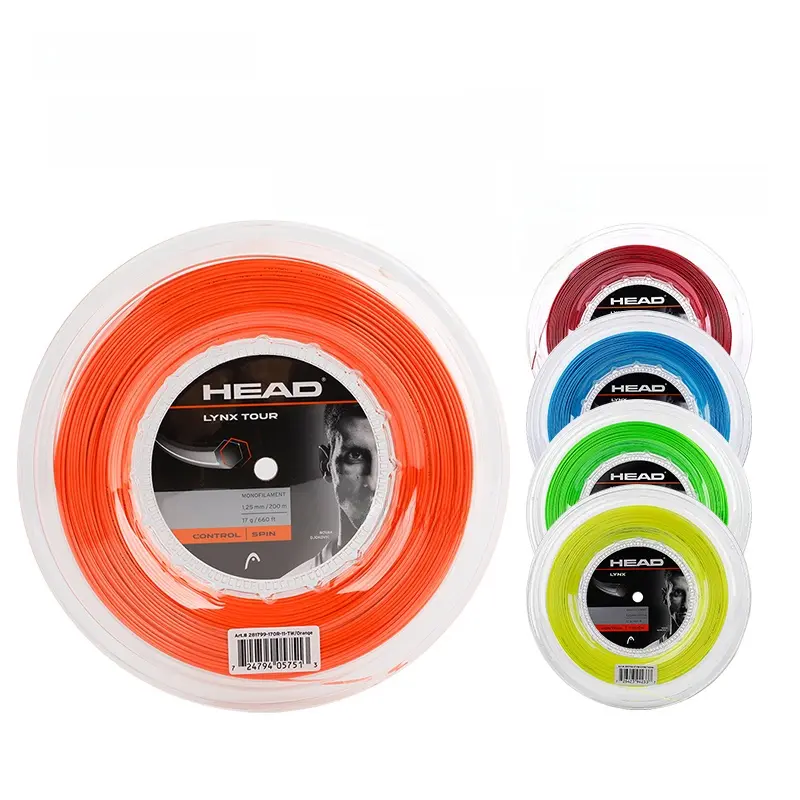 Head Lynx Tennis Raet String Polyester Comfortable Control Rotation 200m Big Disk Scissors Hard String Durable Elastic