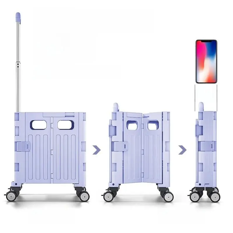 Portable Lightweight Hand-Pulled op Cart Vegetable Bung Car Foldable Small Trolley Convenient for Indoor And Outdoor Use