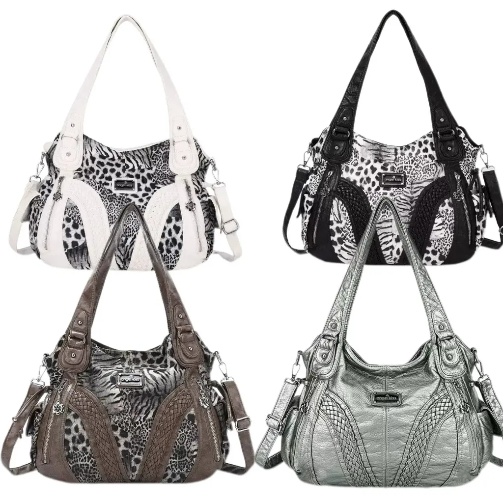 Angel Kiss Y2K Tie Dye Leopard Print Millennium Crossbody Bag Briti Sle Motorcycle Bag Casual Pure Color Mixed Material