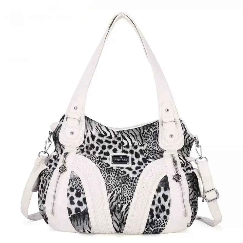 Angel Kiss Y2K Tie Dye Leopard Print Millennium Crossbody Bag Briti Sle Motorcycle Bag Casual Pure Color Mixed Material