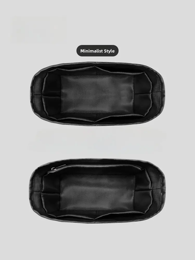 Lightweight Nylon Litchi Pattern Handheld Box Bag Inner Pouch for Storage Universal Use Pure Color Cubic Structure Cosmetic Bag
