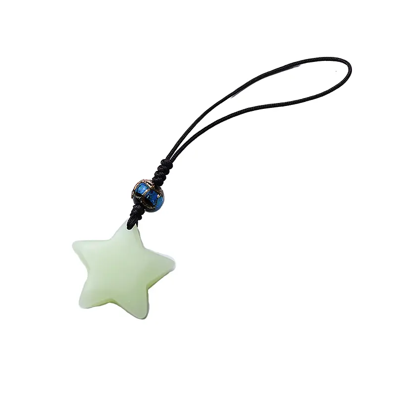 Luminous Star Couple Pendants Mobile Phone Chains Glowing Stones Night Pearls Men's Sle Keychain Bag Decorations Multifunct...