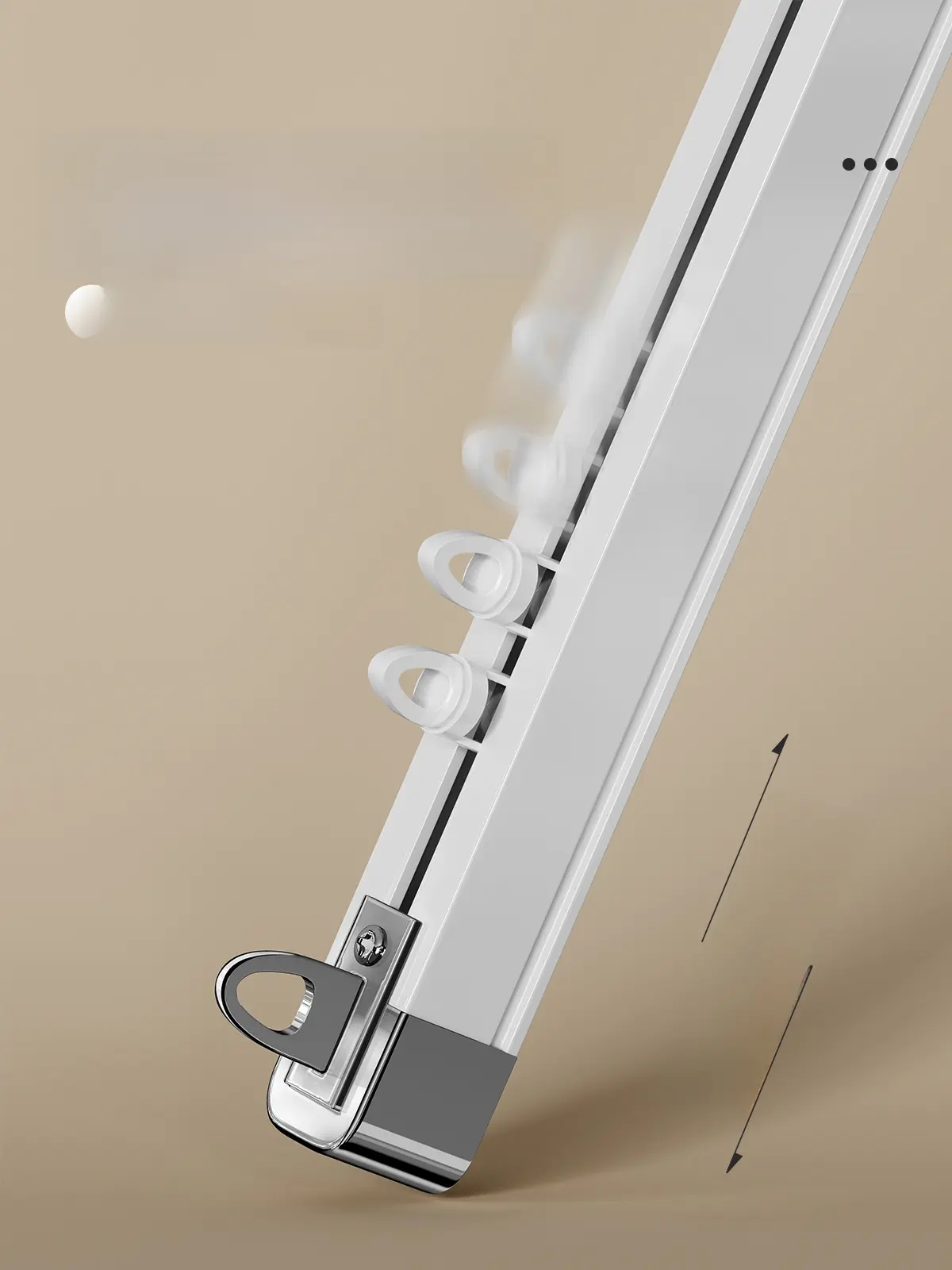 Aluminum Alloy Silent Slide Rail Curtain Rod Exble Top Mounted with Hooks And Wheels for Bay Window Home Decor