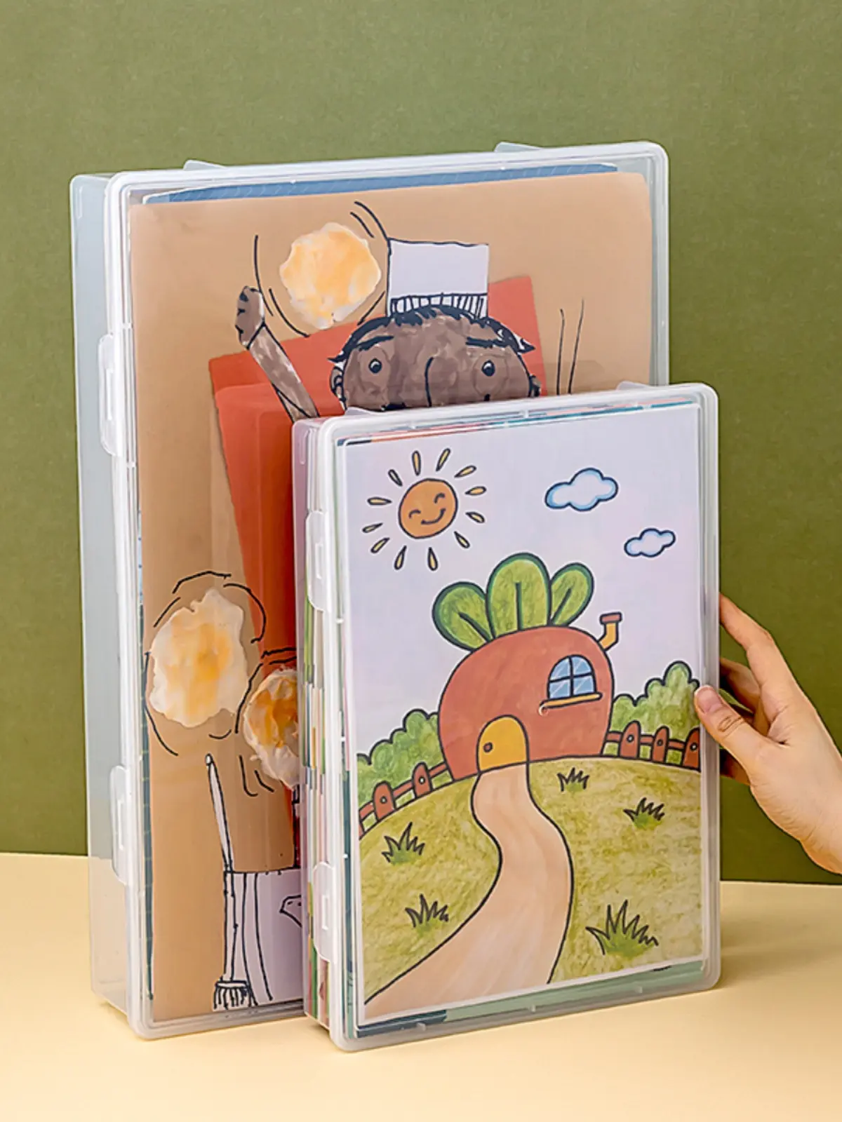 A3 Storage Box for Documents Prints Artworks Ding Papers Certifies A4 Storage Box Plastic Material for Home Organization