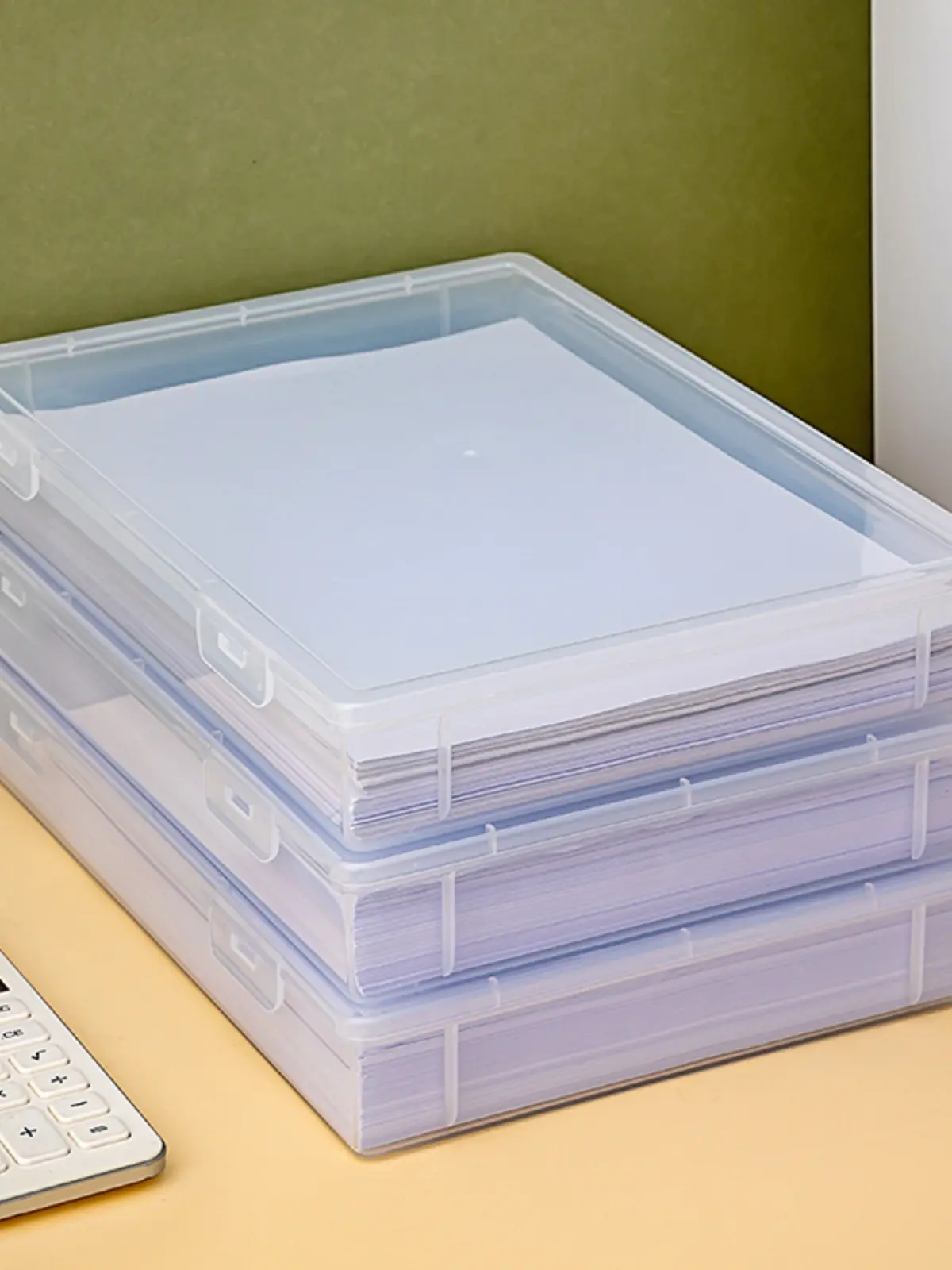 A3 Storage Box for Documents Prints Artworks Ding Papers Certifies A4 Storage Box Plastic Material for Home Organization