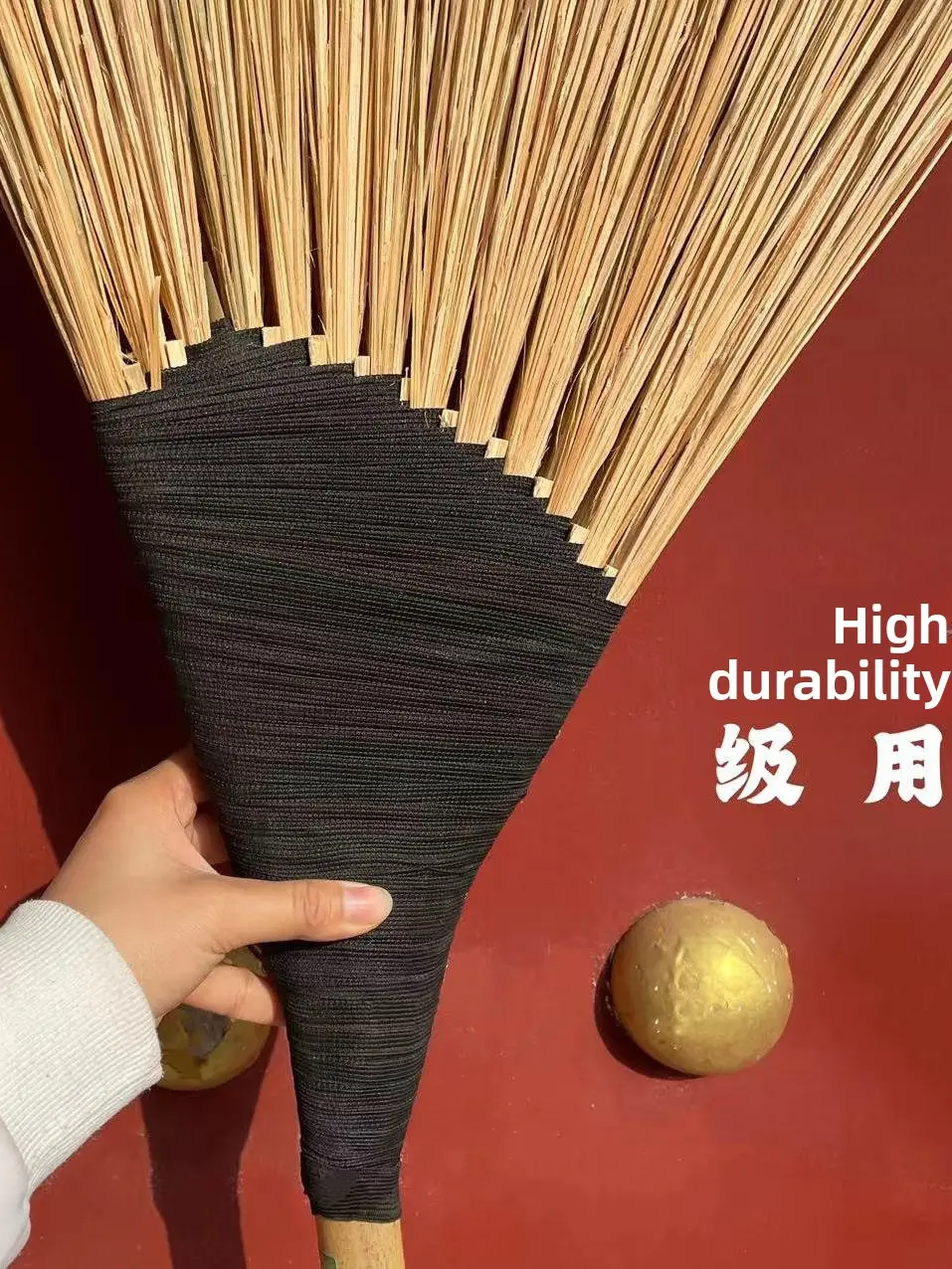 Durable Bamboo Broom for Outdoor Use in Courards And Rural Areas Household Cleaning Tool Handmade l Plant Material
