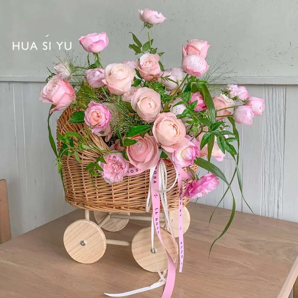 Handheld Wier Flower Basket Fre Flower Bouquet Arrangement Carrng Basket Egg aped Postpartum Handmade DIY Floral Art ...