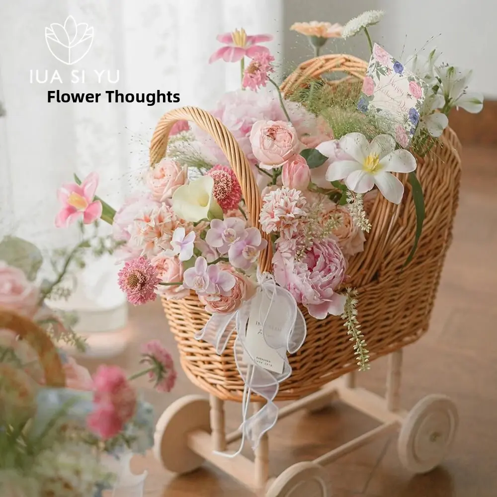 Handheld Wier Flower Basket Fre Flower Bouquet Arrangement Carrng Basket Egg aped Postpartum Handmade DIY Floral Art ...