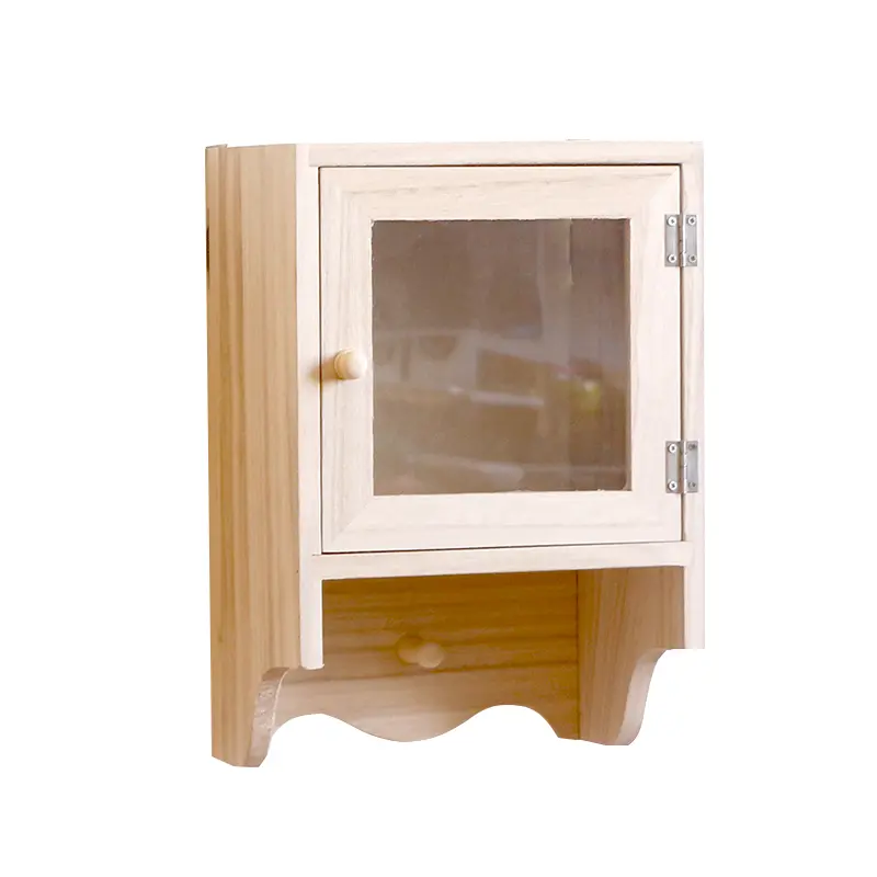 Wall-Mounted No-Drill  Wood Storage Ra Simple Dormi Wall Storage Ra with Door Design Modern Decoration Miscellan...