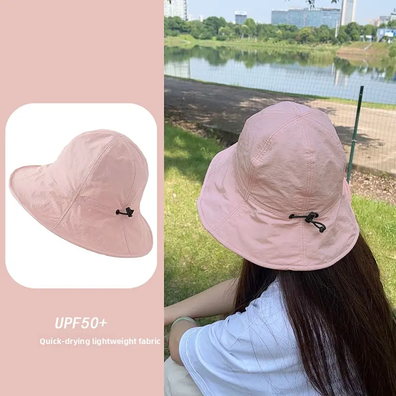 Lightweight Breathable Fiing Cap Women's New 2025 Summer Sun Protection Qui Dry Thin Bowl Hat Versatile Foldable Wide Brim