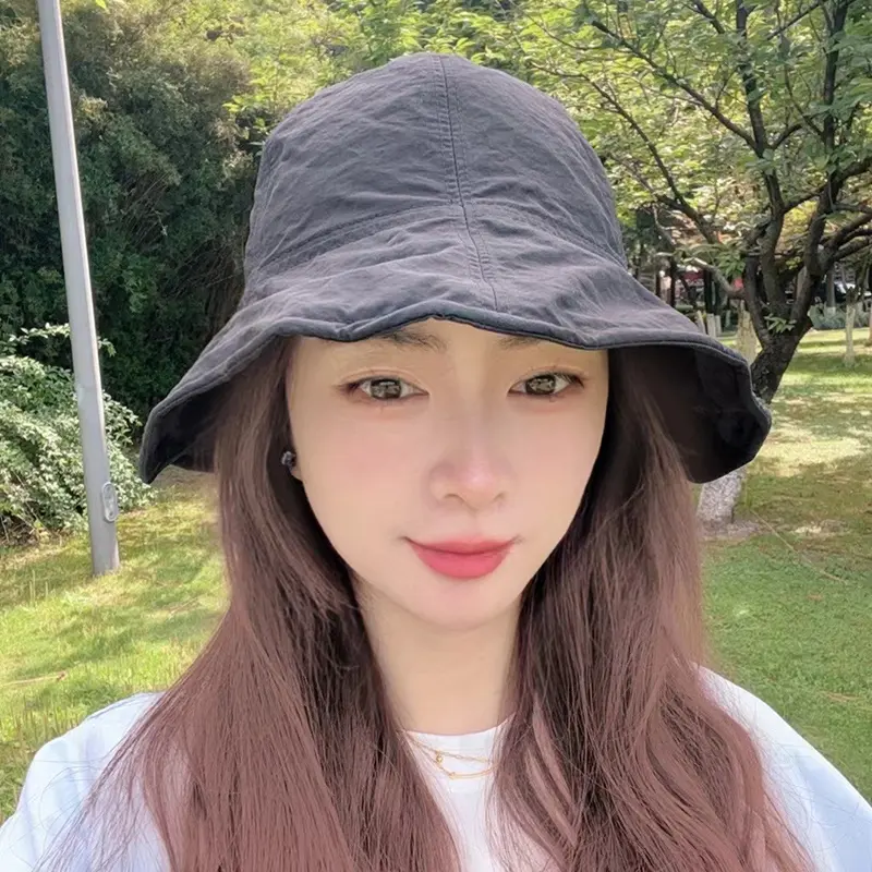 Lightweight Breathable Fiing Cap Women's New 2025 Summer Sun Protection Qui Dry Thin Bowl Hat Versatile Foldable Wide Brim