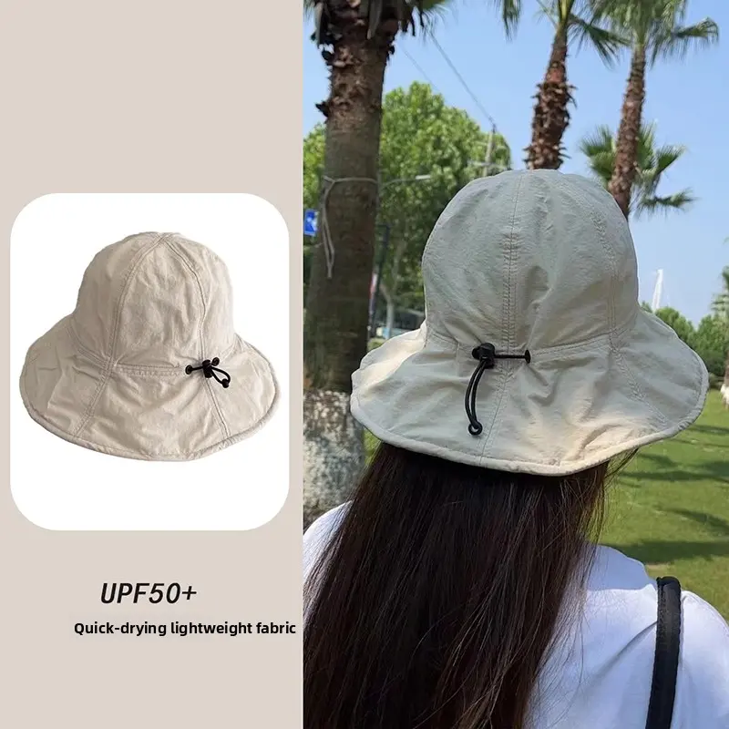 Lightweight Breathable Fiing Cap Women's New 2025 Summer Sun Protection Qui Dry Thin Bowl Hat Versatile Foldable Wide Brim