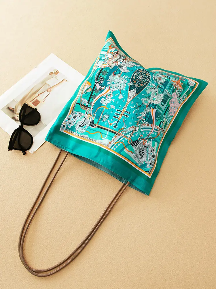 Silk National Print oulder Bag Handbag Heavyweight Satin Ethnic Floral Casual Simple Sle Medium Size for Daily Use