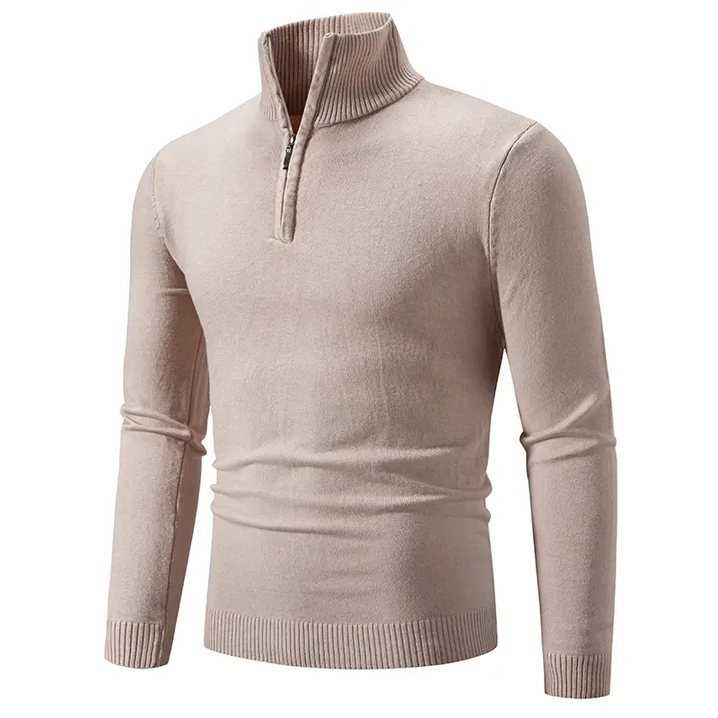 Autumn Men's Thicker Half Zipper Sweaters Pullover for Male Hoody Man Sweatshir Spring Solid Color Turtleneck Swewatshirts