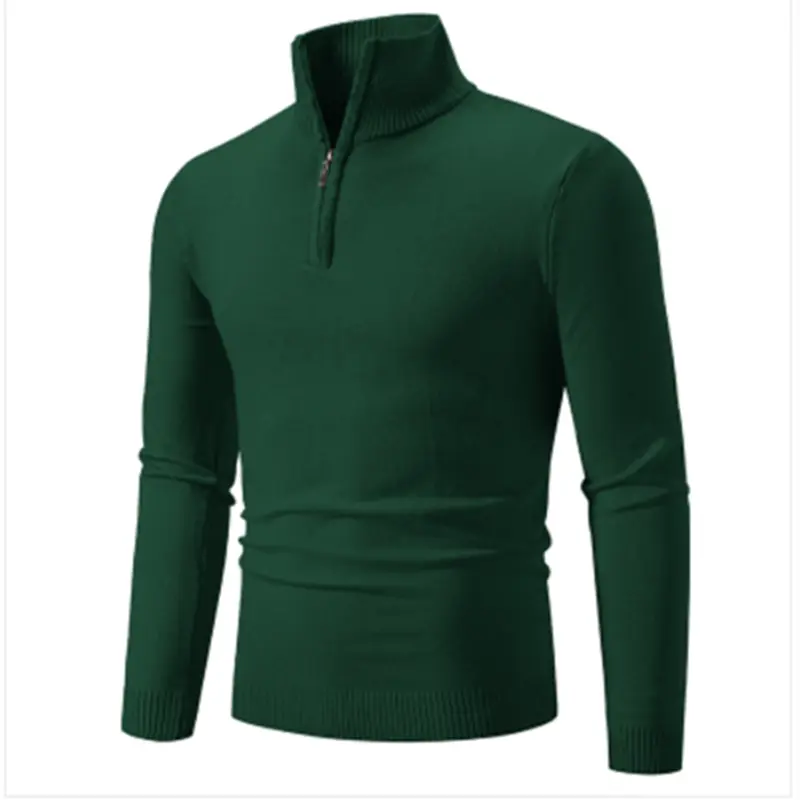 Autumn Men's Thicker Half Zipper Sweaters Pullover for Male Hoody Man Sweatshir Spring Solid Color Turtleneck Swewatshirts